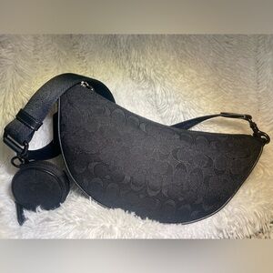 Coach Black Crescent Shoulder Bag with Coin Pouch